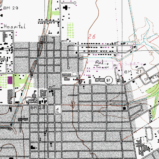 Topographic Map of Jefferson Davis Parish Sheriff's Office - Narcotics Division, LA