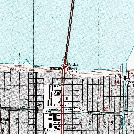 Topographic Map of Causeway Police Department, LA