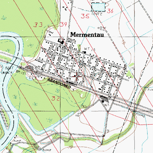 Topographic Map of Mermentau Police Department, LA