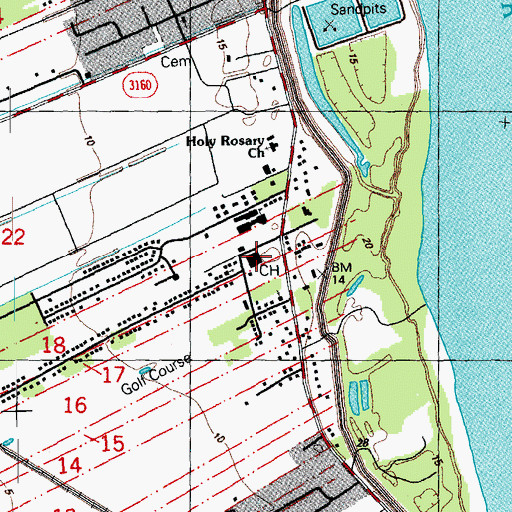 Topographic Map of Saint Charles Parish Sheriff's Office, LA