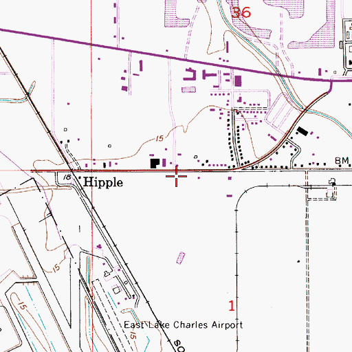 Topographic Map of Calcasieu Parish Sheriff's Office, LA