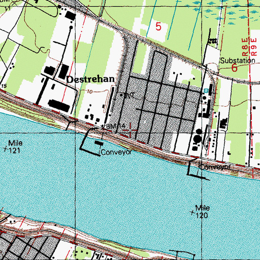 Topographic Map of Saint Charles Parish Sheriff's Office - Training, LA