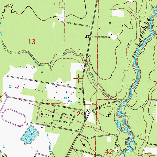 Topographic Map of Saint Tammany Parish Police Jury Barn, LA