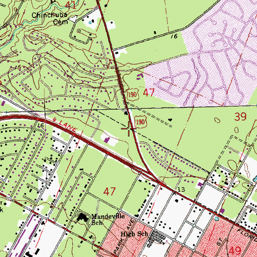 Topographic Map of Mandeville Police Department, LA