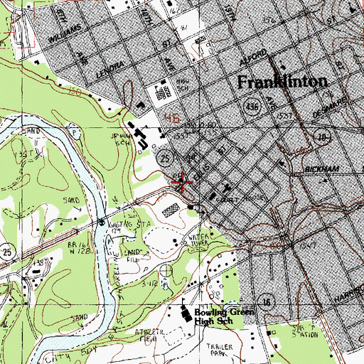 Topographic Map of Washington Parish Sheriff's Office, LA