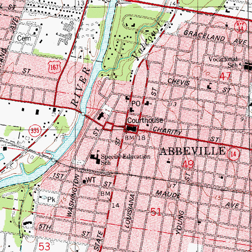 Topographic Map of Vermilion Parish Sheriff's Office Criminal Investigations Division, LA