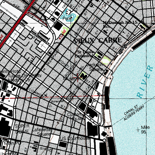 Topographic Map of New Orleans Police Department 8th District Station, LA