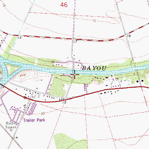 Topographic Map of Saint Mary Parish Police Jury, LA