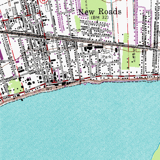 Topographic Map of Pointe Coupee Parish Police Jury, LA