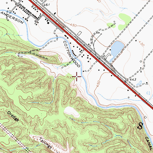 Topographic Map of Anderson Cottonwood Canal, CA