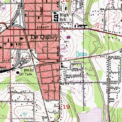 Topographic Map of Calcasieu Parish Sheriff's Office, LA