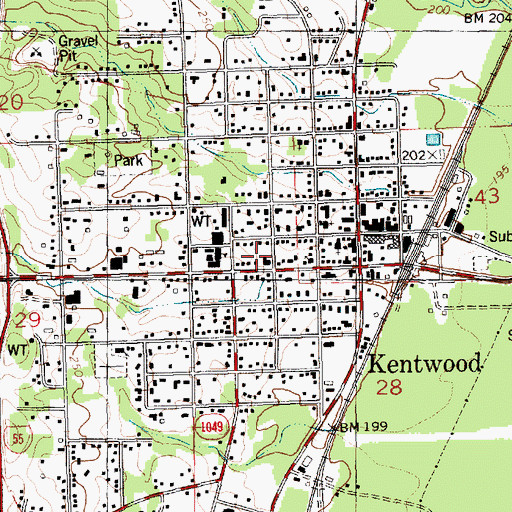 Topographic Map of Tangipahoa Parish Police Jury, LA