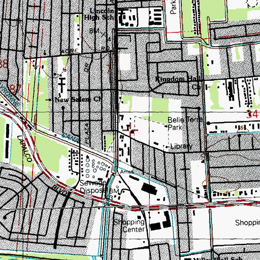 Topographic Map of Jefferson Parish Sheriff's Office, LA