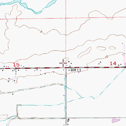 Topographic Map of Cameron Parish Sheriff's Department, LA