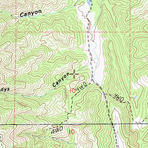 Topographic Map of Andys Canyon, CA