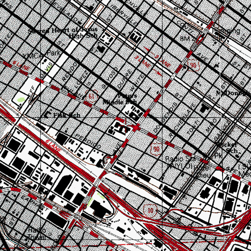Topographic Map of Orleans Parish Criminal District Court - Judicial, LA