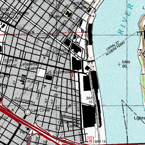 Topographic Map of New Orleans Police Department - Gaming Division, LA