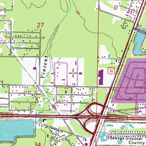 Topographic Map of Saint Tammany Parish Sheriff's Office, LA