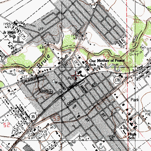 Topographic Map of Church Point Police Department, LA
