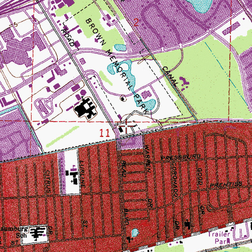 Topographic Map of New Orleans Police Department 7th District Station, LA