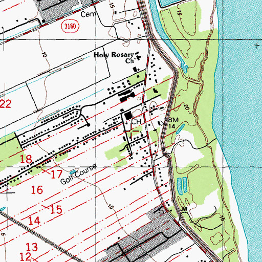 Topographic Map of Saint Charles Parish Sheriff's Office Communications, LA