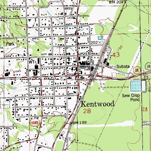 Topographic Map of Tangipahoa Parish Sheriff's Office, LA