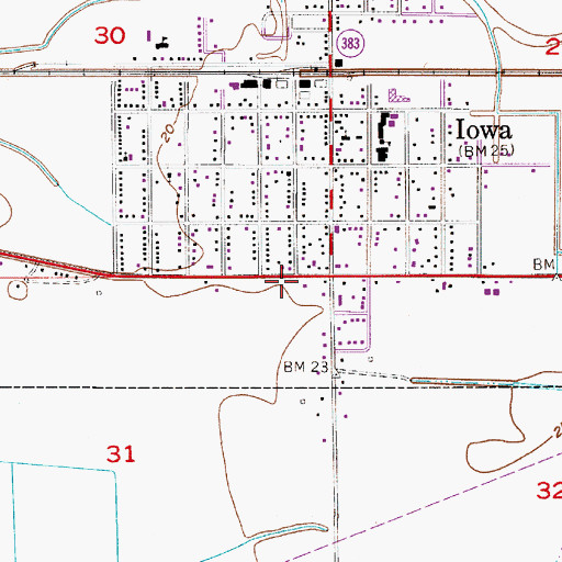 Topographic Map of Calcasieu Parish Sheriff Department, LA