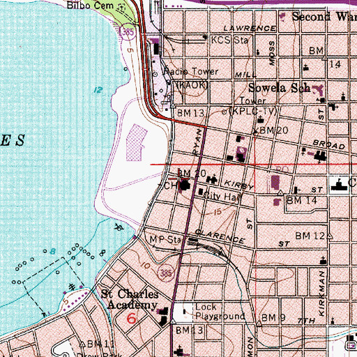 Topographic Map of Calcasieu Parish Police Jury, LA