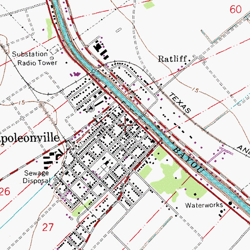 Topographic Map of Assumption Parish Sheriff's Office, LA