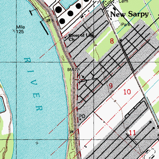 Topographic Map of Saint Charles Parish Police Jury, LA