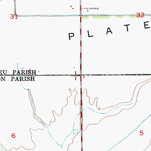 Topographic Map of Cameron Parish Sheriff's Department, LA