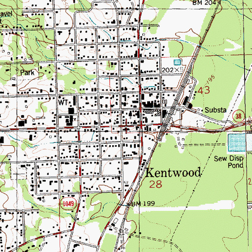 Topographic Map of Kentwood Police Department, LA