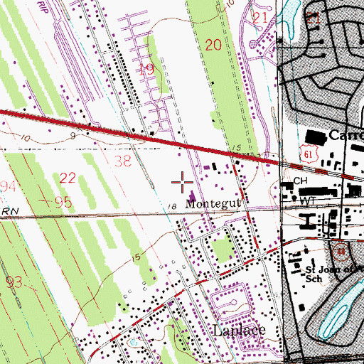 Topographic Map of St John Parish Sheriff's Office Patrol Division, LA