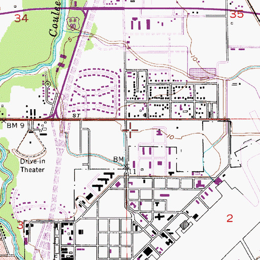 Topographic Map of Louisiana State Police Troop D, LA