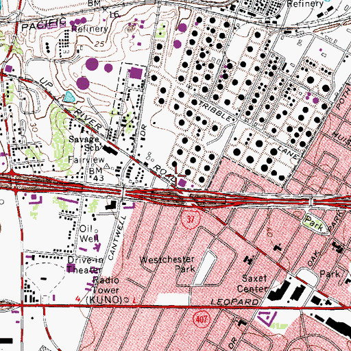 Topographic Map of Refinery Terminal Fire Company First Responders, TX