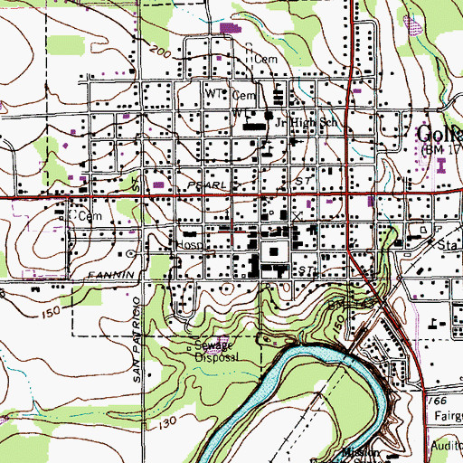 Topographic Map of Goliad Volunteer Fire Department, TX