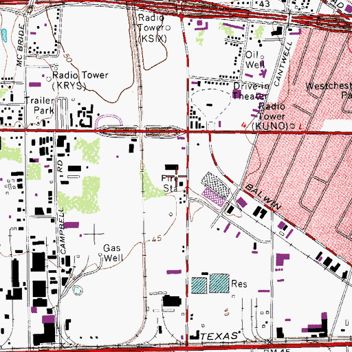 Topographic Map of Corpus Christi Fire Department Station 9, TX