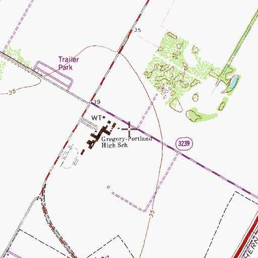 Topographic Map of Portland Fire Department, TX