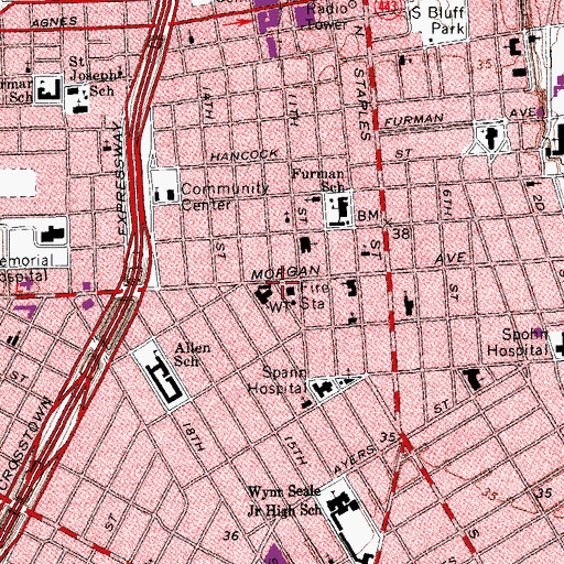 Topographic Map of Corpus Christi Fire Department Station 3, TX