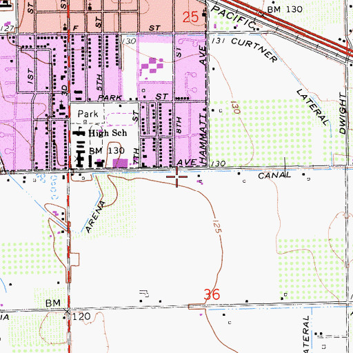 Topographic Map of Arena Canal, CA