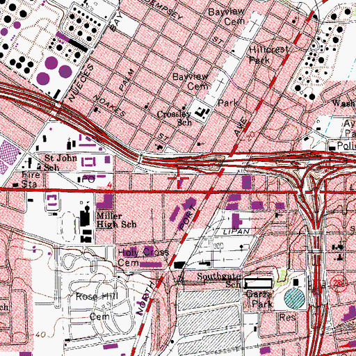 Topographic Map of Corpus Christi Fire Prevention Bureau, TX