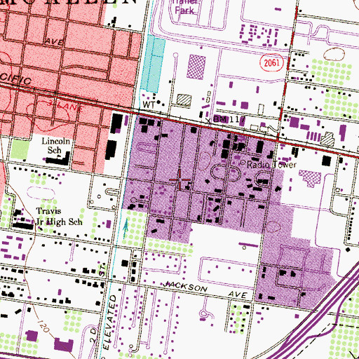 Topographic Map of McAllen Fire Department Station 3, TX