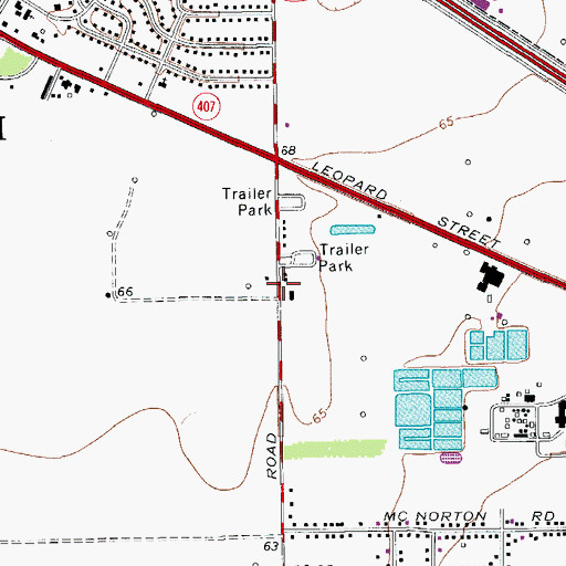 Topographic Map of Corpus Christi Fire Department Station 12, TX