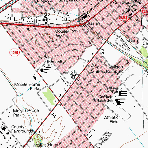 Topographic Map of Port Lavaca Fire Department Station 1, TX