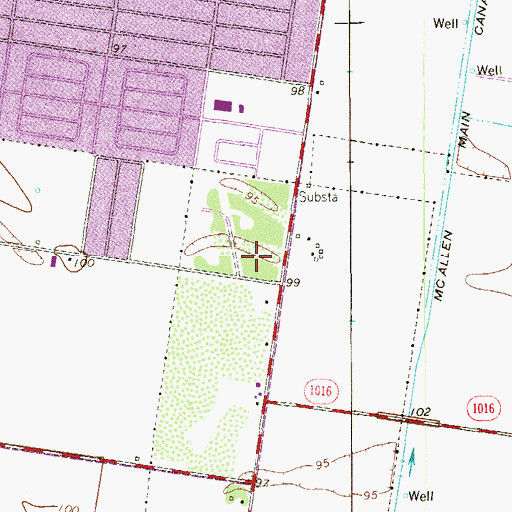 Topographic Map of McAllen Fire Department Station 6, TX