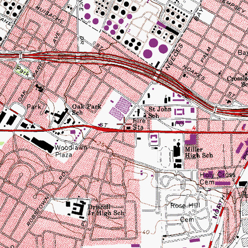 Topographic Map of Corpus Christi Fire Department Station 5, TX