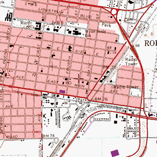 Topographic Map of Robstown Fire Marshal's Office, TX