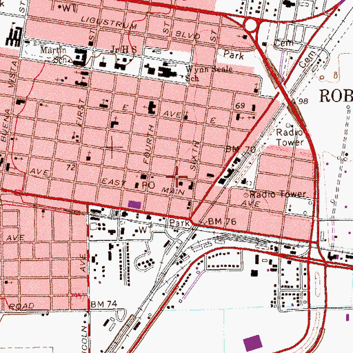 Topographic Map of Robstown Fire Department, TX