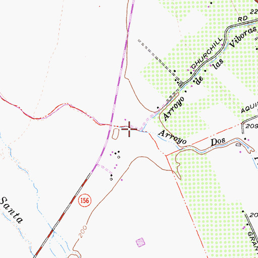 Topographic Map of Arroyo De Las Viboras, CA