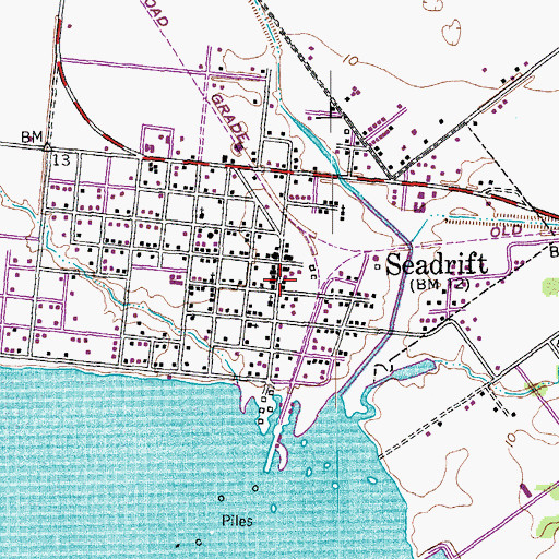 Topographic Map of Seadrift Area Volunteer Emergency Medical Services, TX